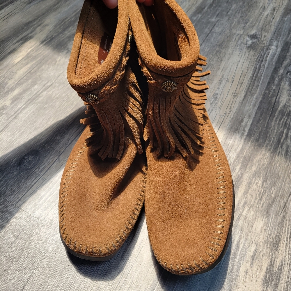 Minnetonka Brown Moccasin Booties - Picture 4 of 5